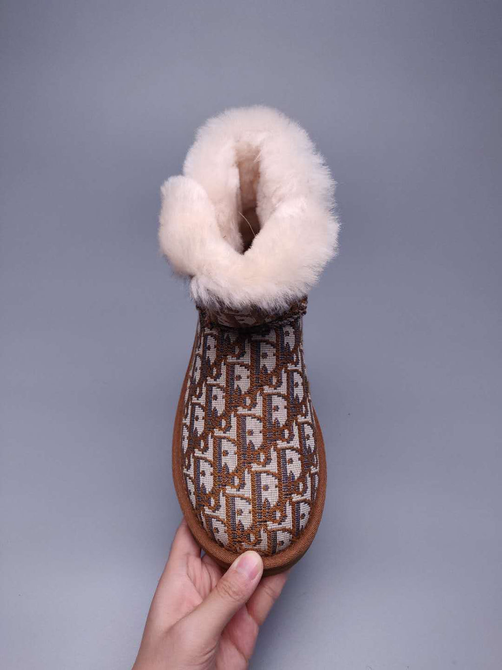 Dior-Inspired Textured Snow Boot — Chestnut | New Arrival | In Stock