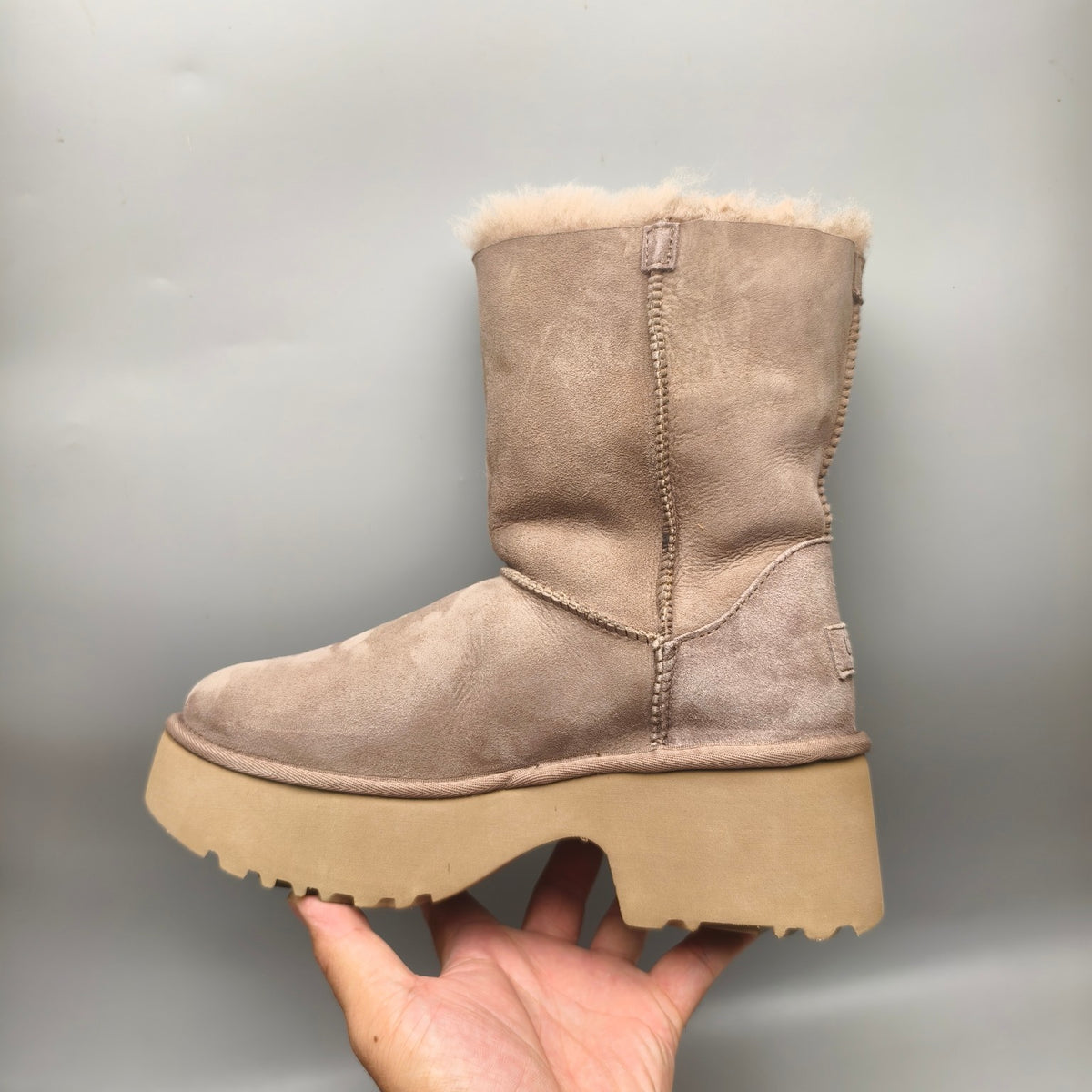 Walnut Wedge Chunky Sole Mid-Calf Fashion Boots — New Arrival | In Stock