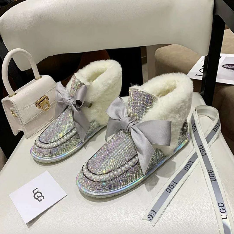 Daisy Crystal Ribbon Snow Boot — Iridescent | New Arrival | In Stock