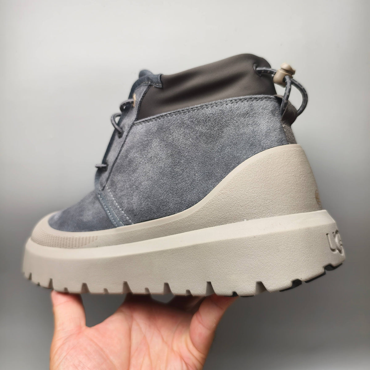 Light Grey High-Top Trendy Casual Sneakers — New Arrival | In Stock