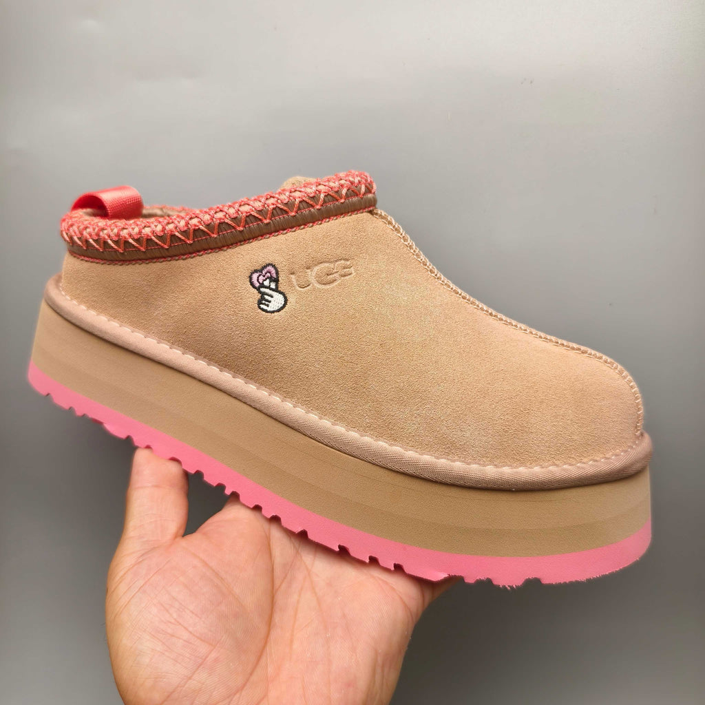 Pink Ethnic Style Chunky Sole Casual Sneakers — New Arrival | In Stock