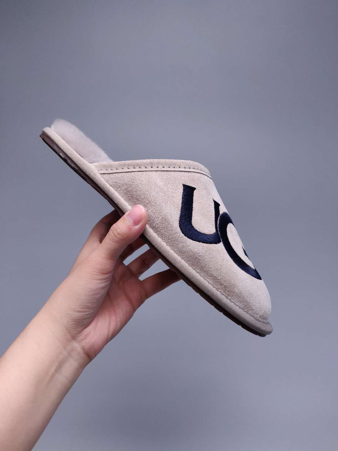Grey G-Logo Indoor Slippers — New Arrival | In Stock