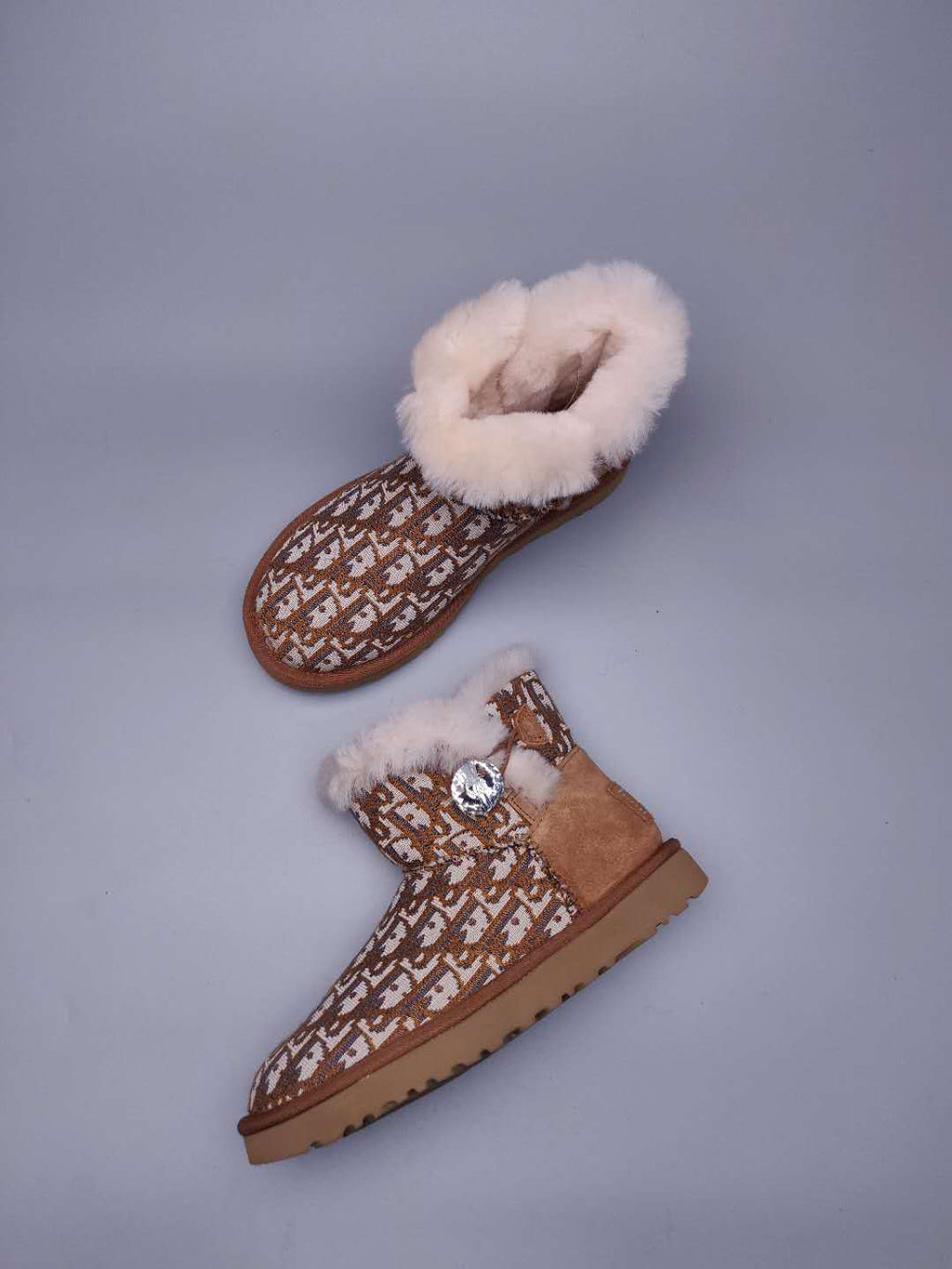 Dior-Inspired Textured Snow Boot — Chestnut | New Arrival | In Stock