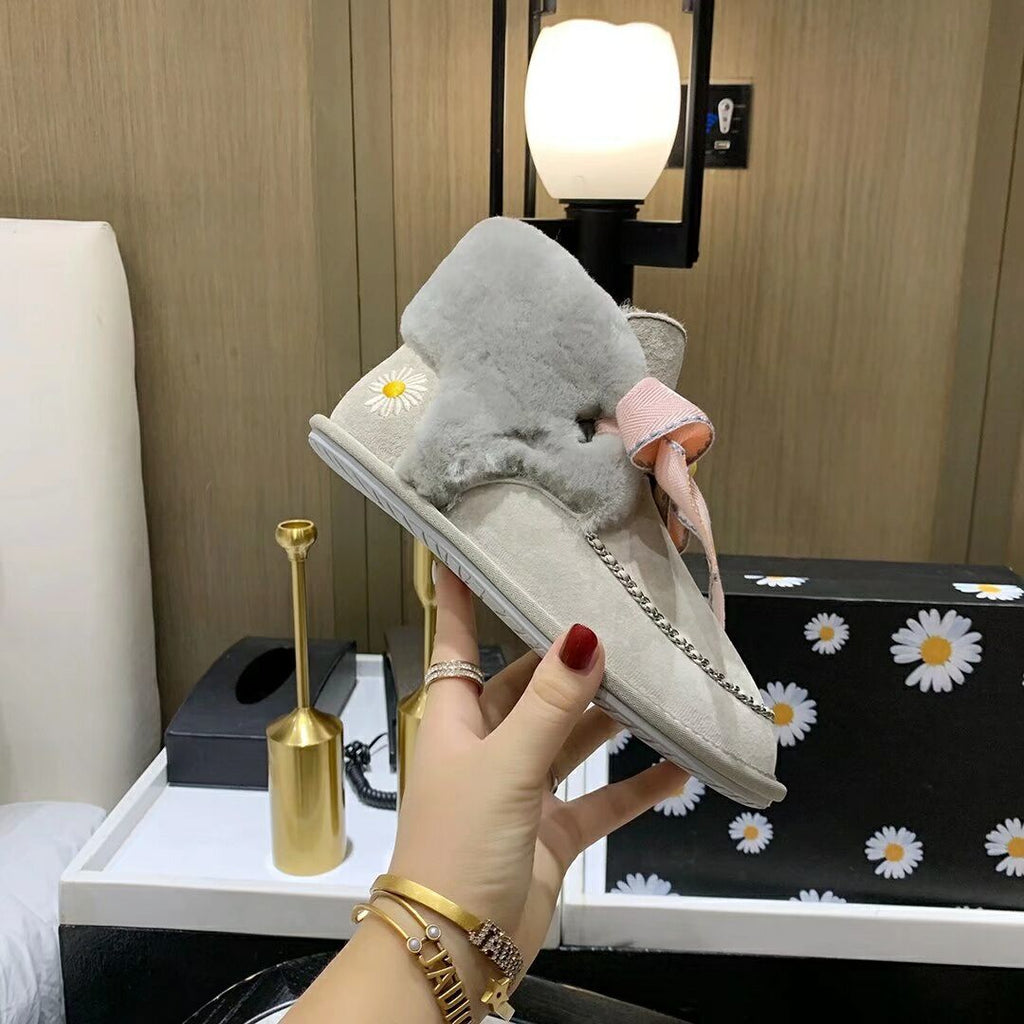 Daisy Chain Ribbon Snow Boot — Grey | New Arrival | In Stock