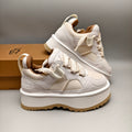 White Chunky Dad Sneakers — Lace-Up Casual | New Arrival | In Stock