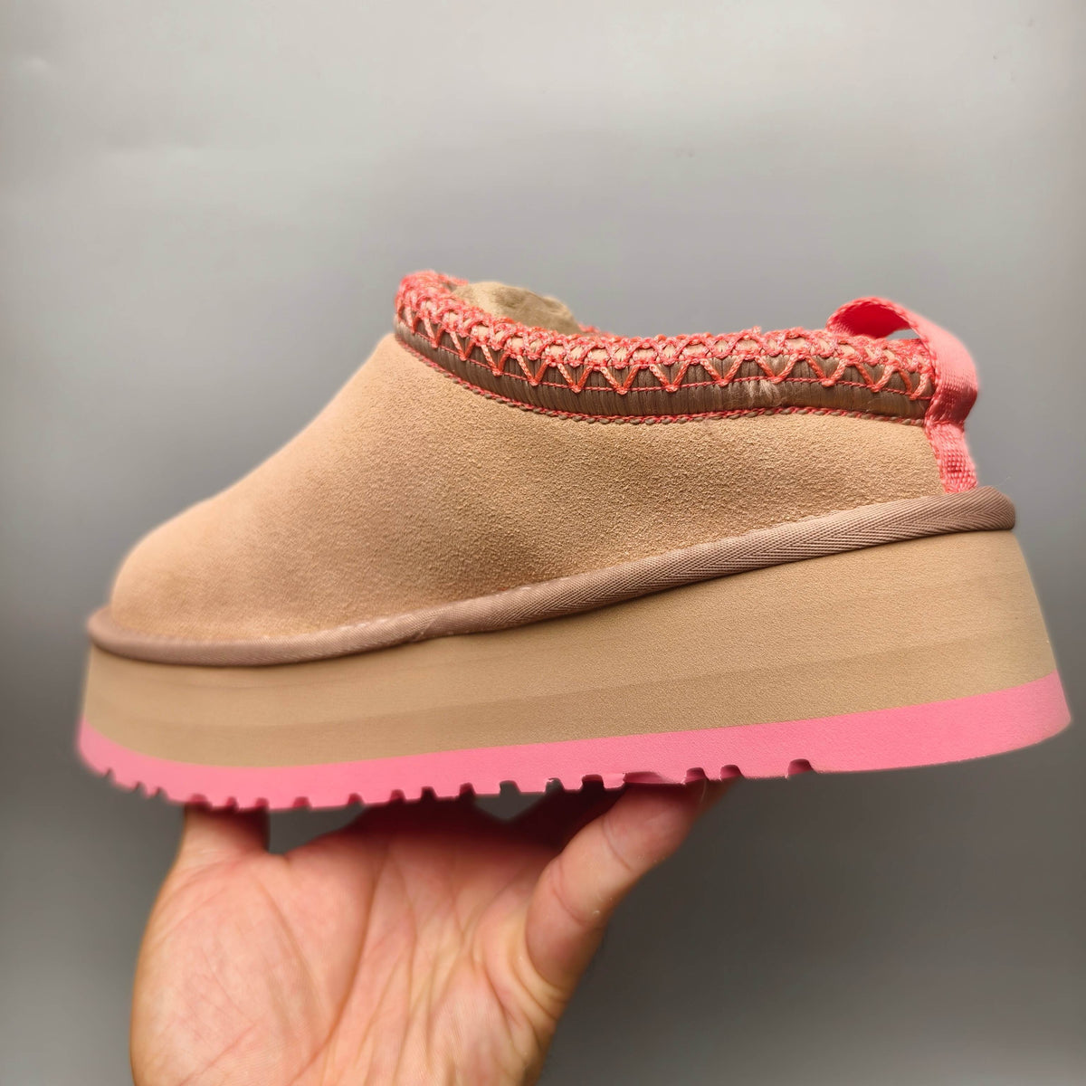 Pink Ethnic Style Chunky Sole Casual Sneakers — New Arrival | In Stock