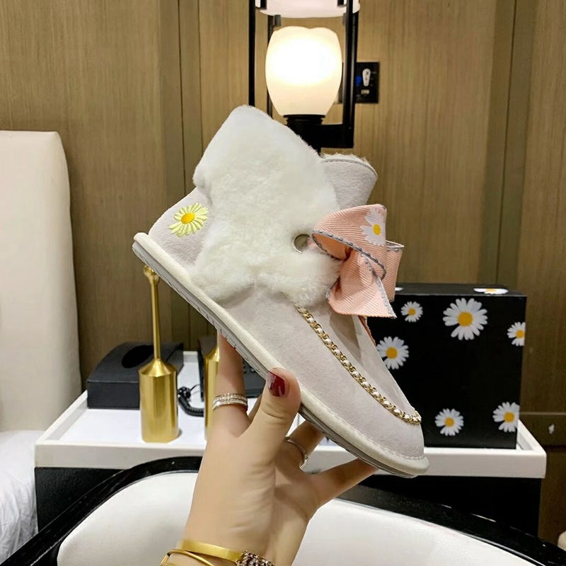 Daisy Chain Ribbon Snow Boot — Milkshake White | New Arrival | In Stock