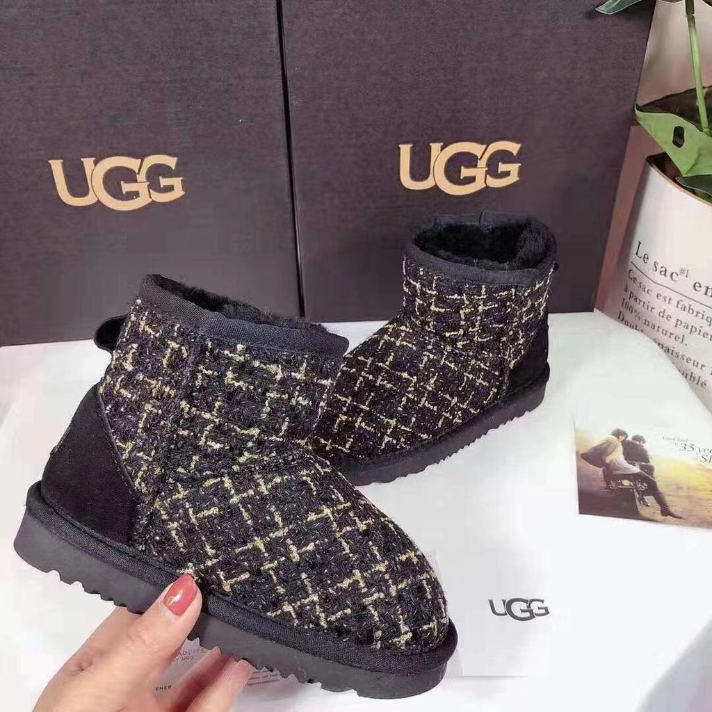 Kids Chanel-Style Snow Boots — Chic Black | New Arrival | In Stock