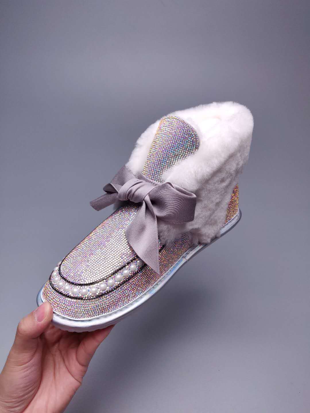 Daisy Crystal Ribbon Snow Boot — Iridescent | New Arrival | In Stock