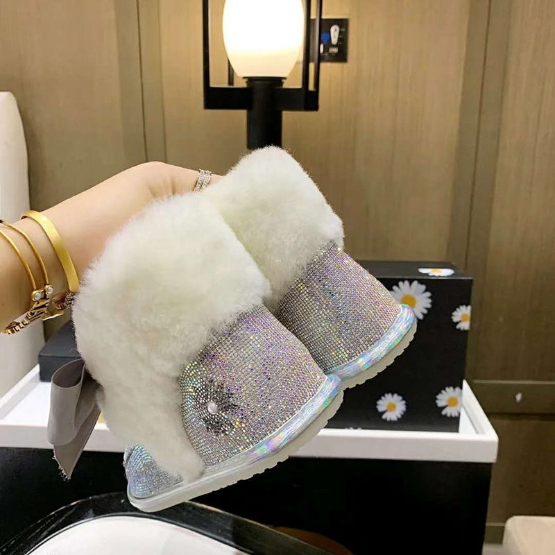 Daisy Crystal Ribbon Snow Boot — Iridescent | New Arrival | In Stock