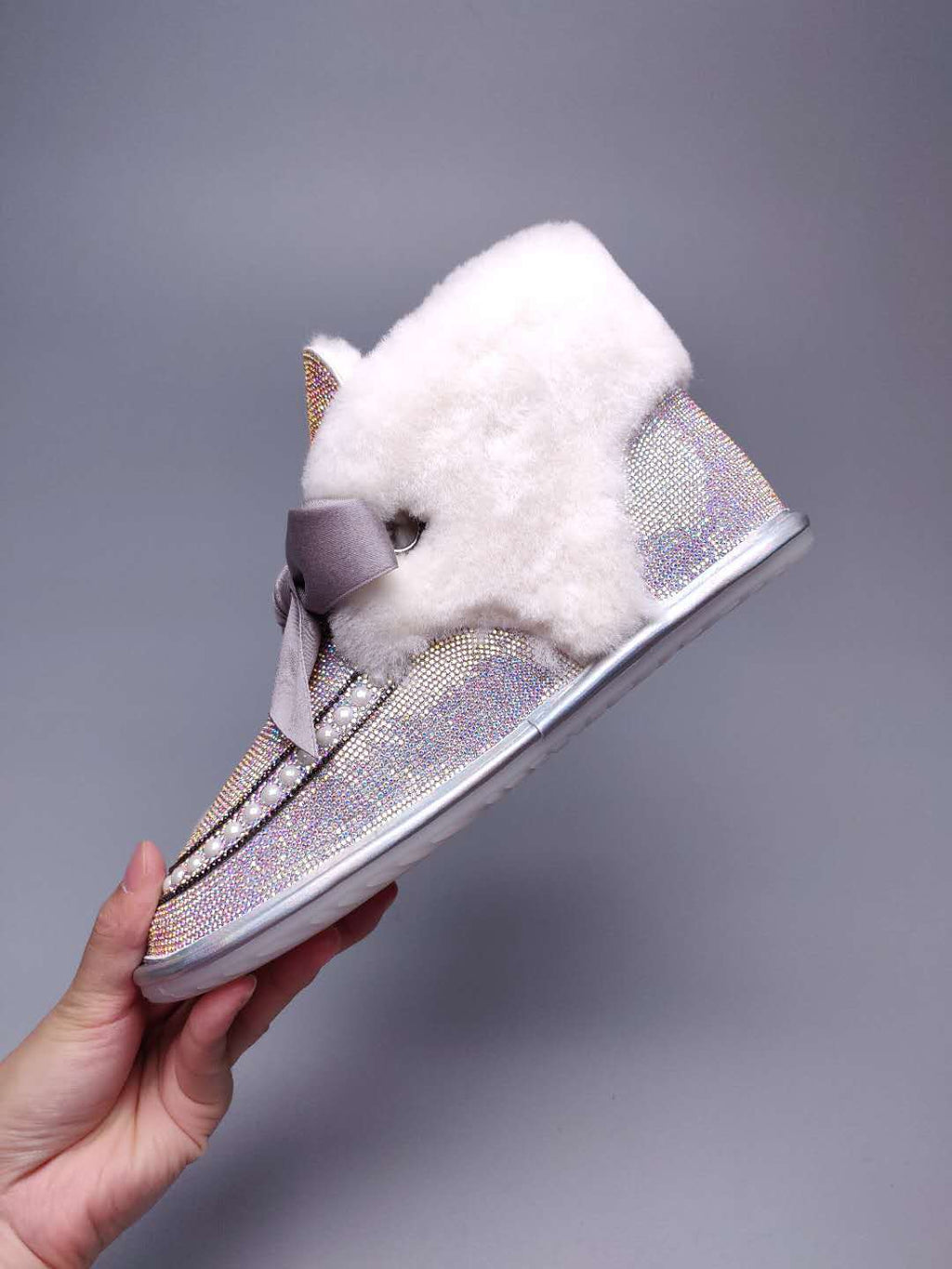 Daisy Crystal Ribbon Snow Boot — Iridescent | New Arrival | In Stock