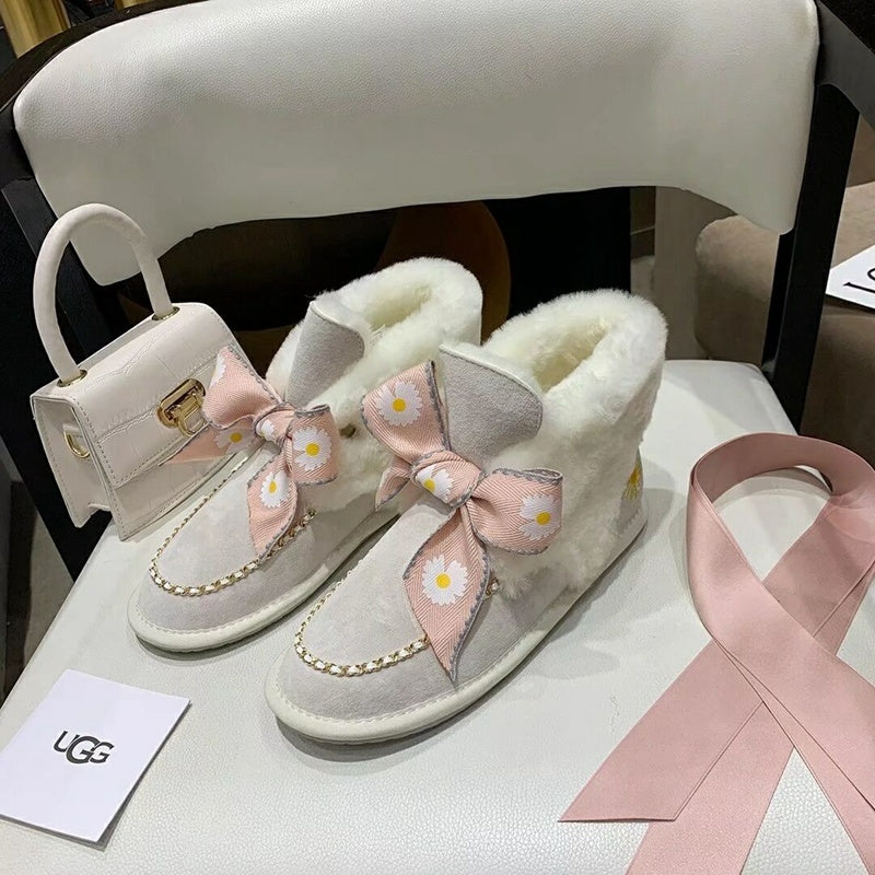 Daisy Chain Ribbon Snow Boot — Milkshake White | New Arrival | In Stock