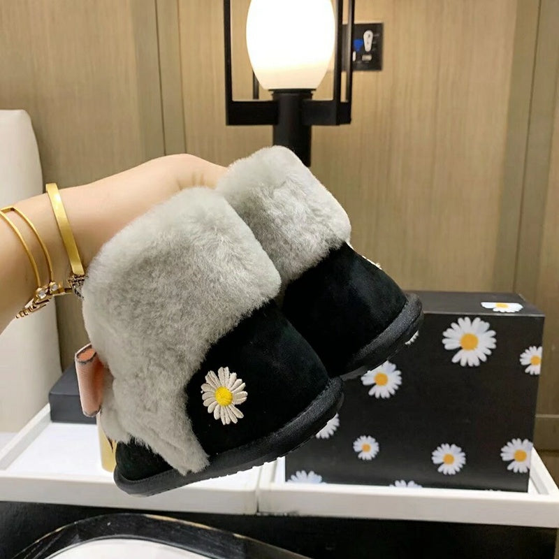 Daisy Chain Ribbon Snow Boot — Black | New Arrival | In Stock
