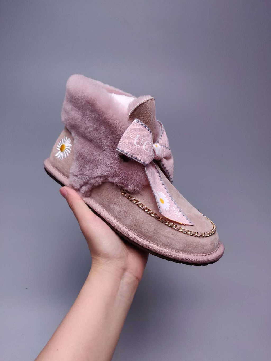 Daisy Chain Ribbon Snow Boot — Dusty Pink | New Arrival | In Stock