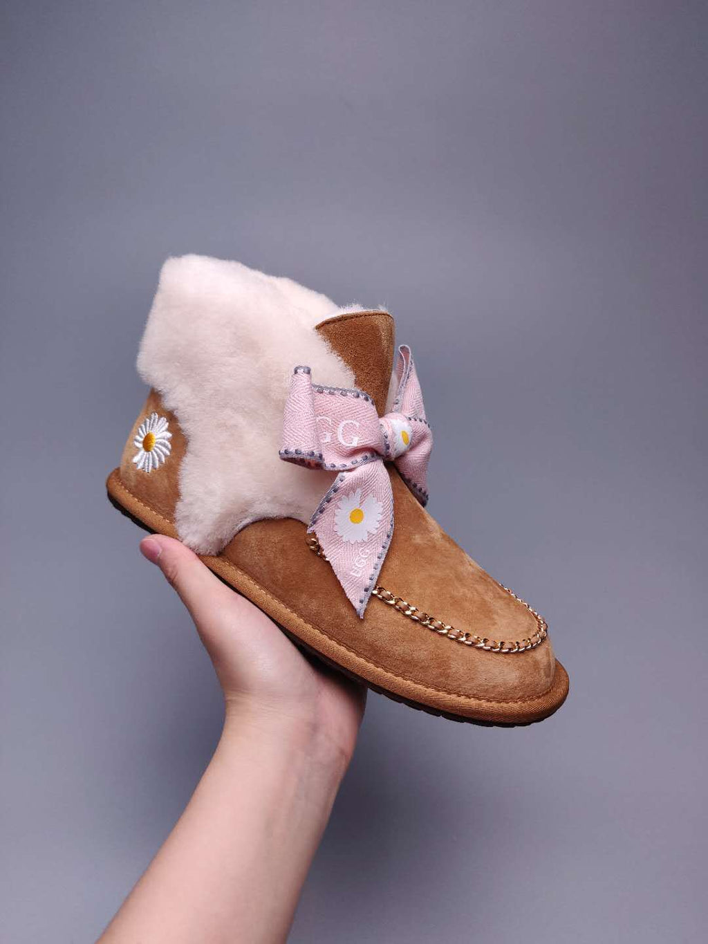 Daisy Chain Ribbon Snow Boot — Chestnut | New Arrival | In Stock