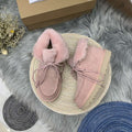 Pink Fluffy Cuff Lace-Up Ankle Boots — New Arrival | In Stock
