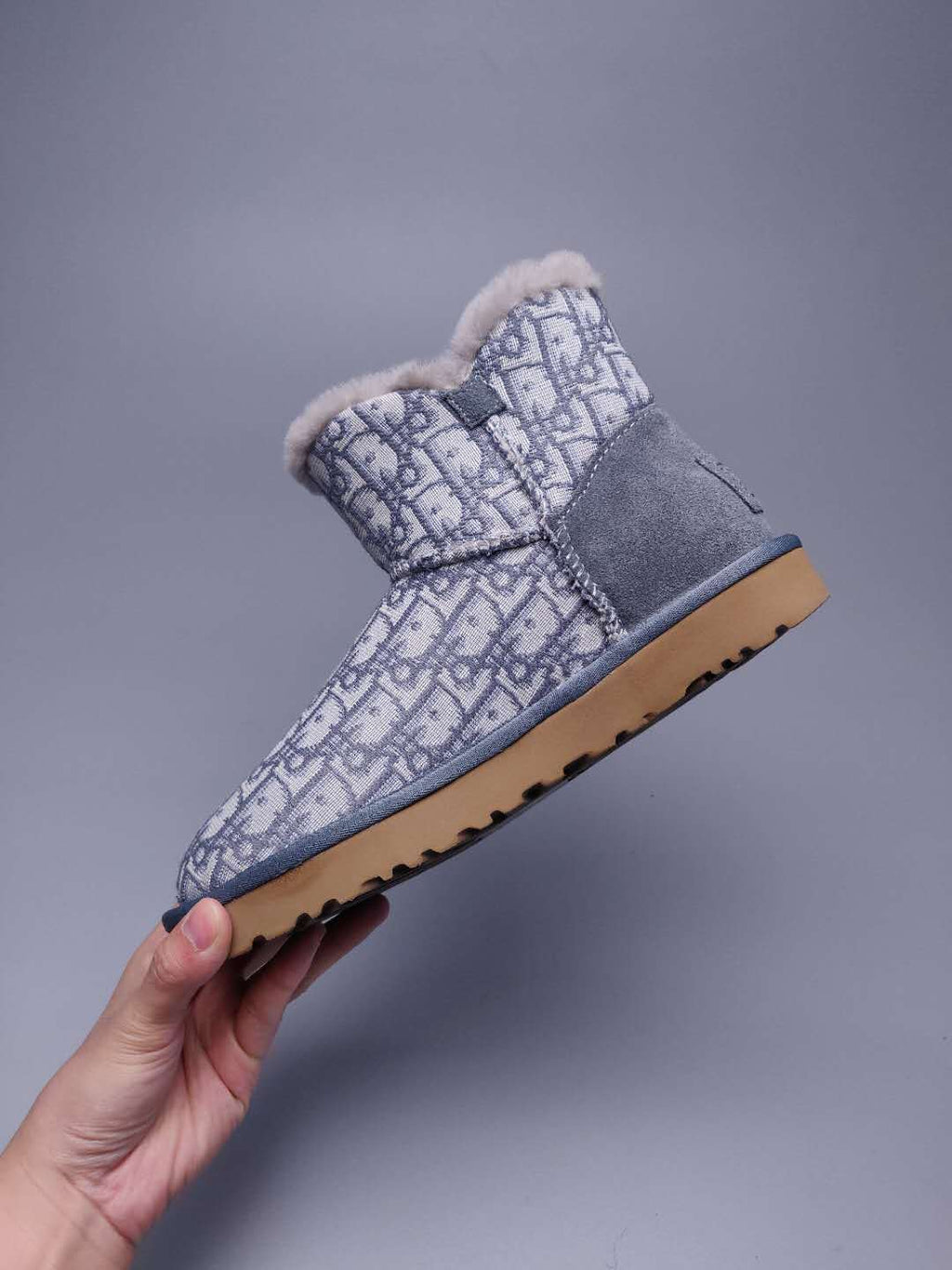 Dior-Inspired Textured Snow Boot — Grey | New Arrival | In Stock