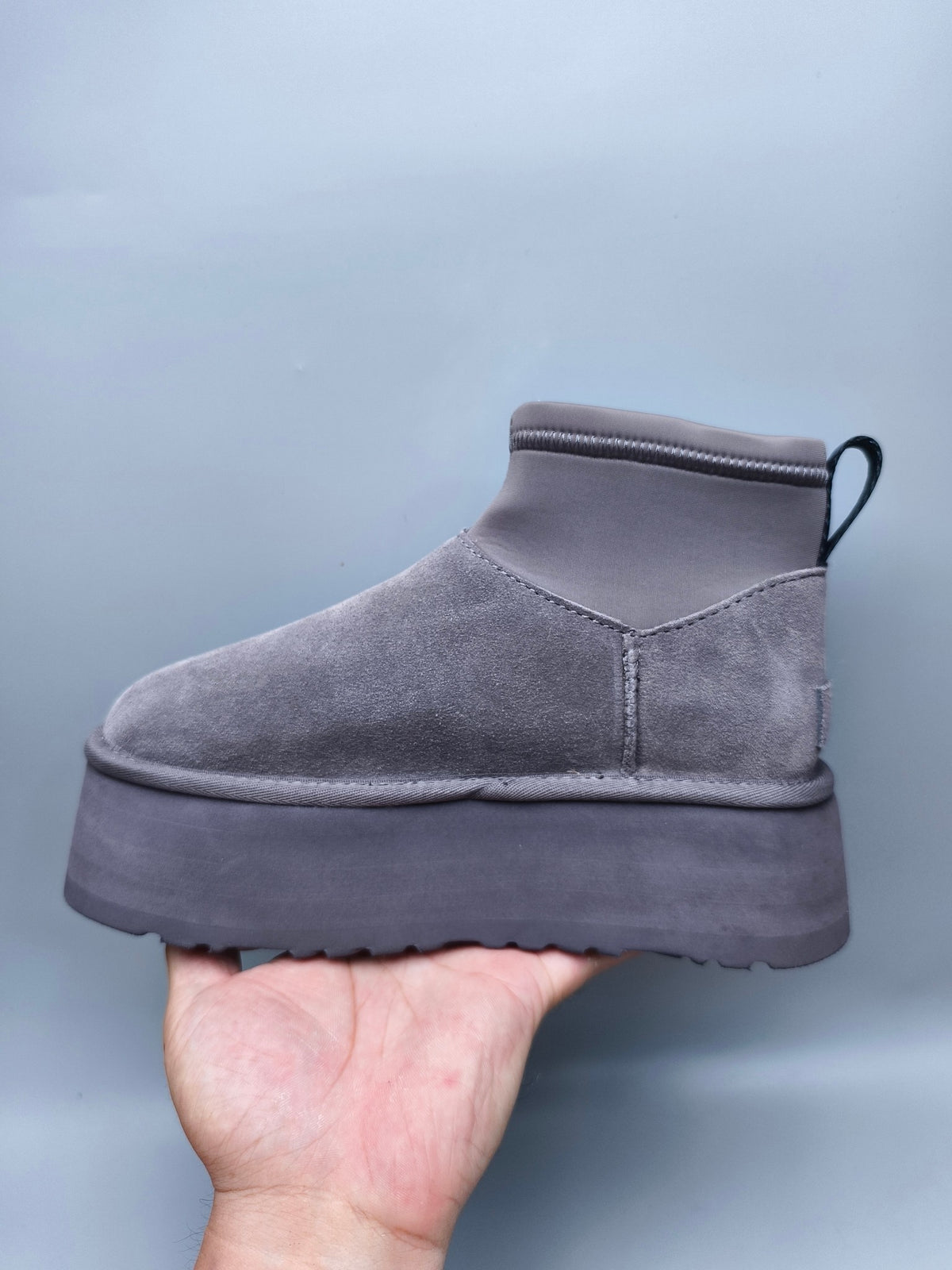 Grey Platform Elastic Low-Top Casual Shoes — New Arrival | In Stock