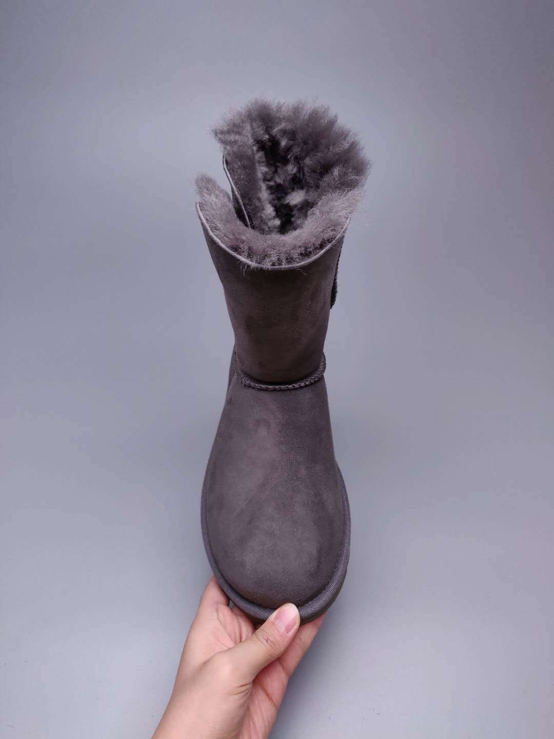 Grey Side Zip Mid-Calf Boots — New Arrival | In Stock