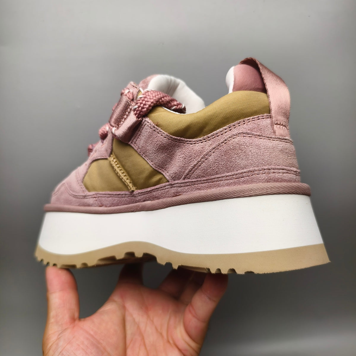 Pink Chunky Sole Dad Sneakers — Lace-Up | New Arrival | In Stock