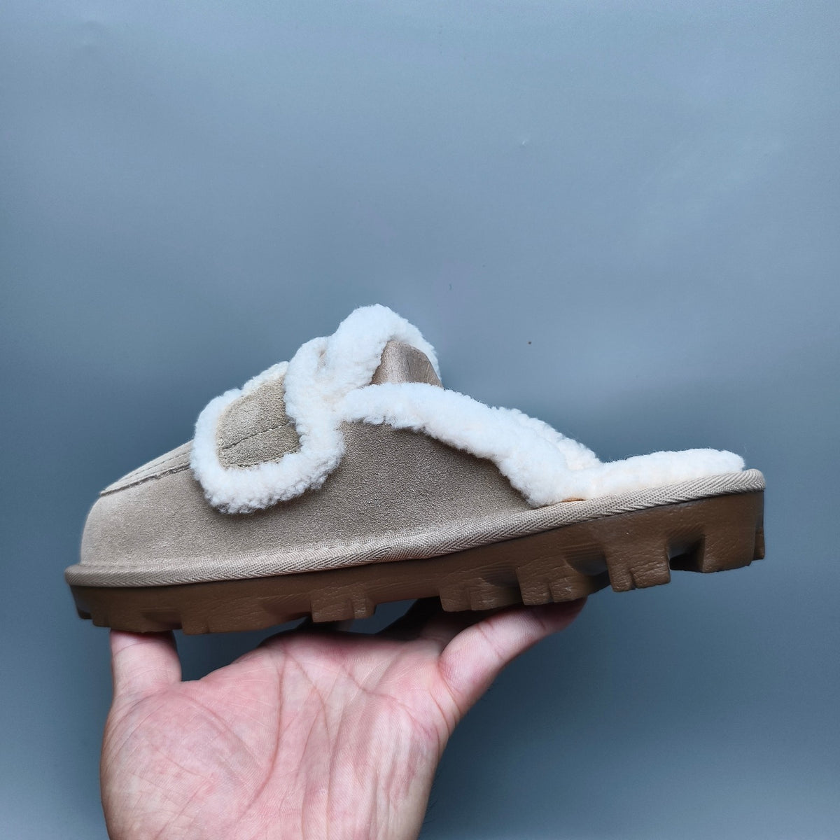 Sand Fluffy Big Logo Casual Slippers