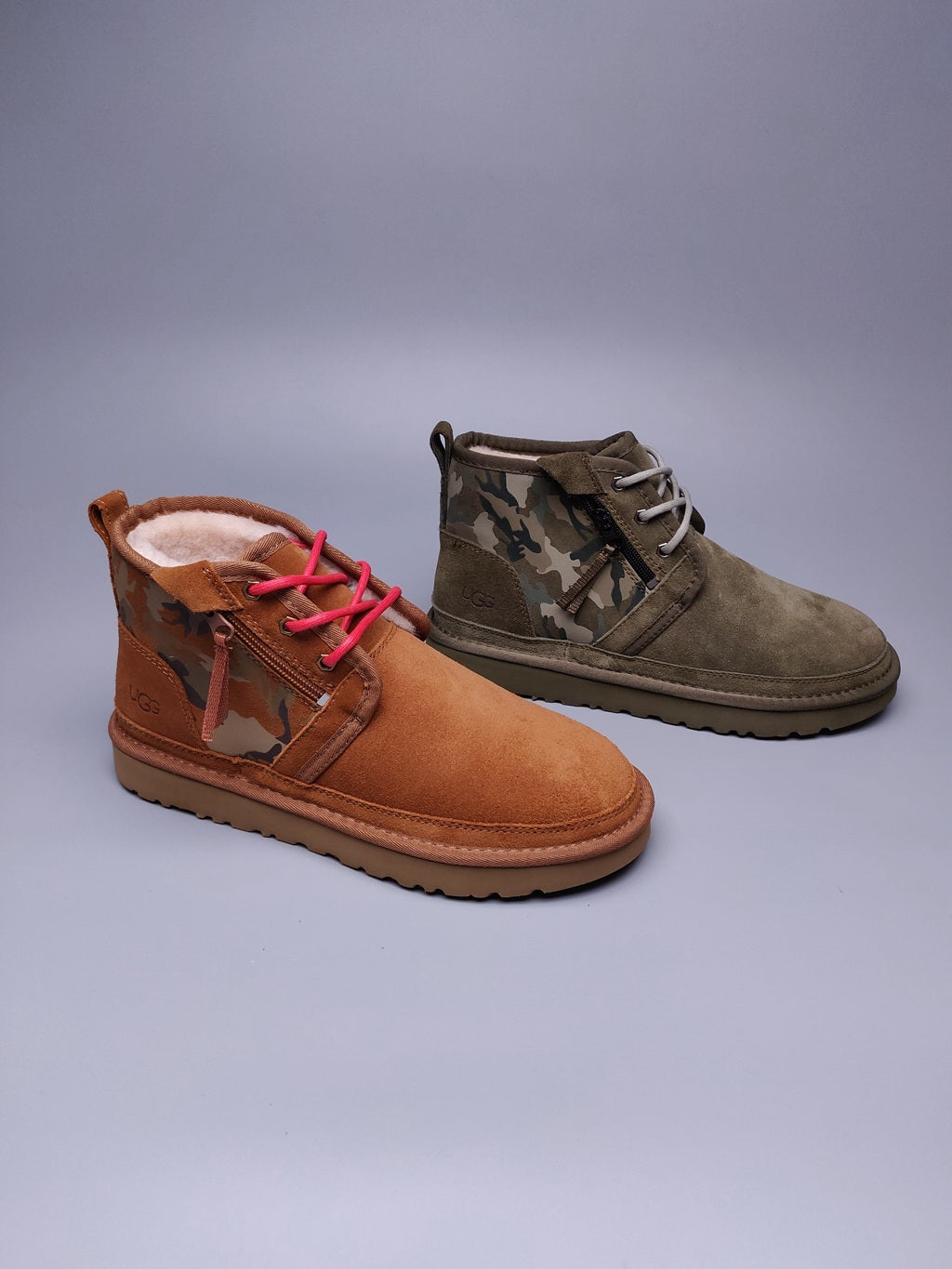 Army Green Camo Color-Block Men’s Sneakers — New Arrival | In Stock