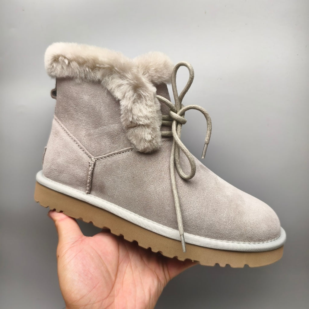 Grey Mid-Top Lace-Up Casual Sneakers — New Arrival | In Stock