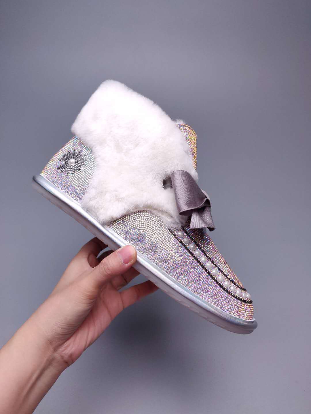 Daisy Crystal Ribbon Snow Boot — Iridescent | New Arrival | In Stock