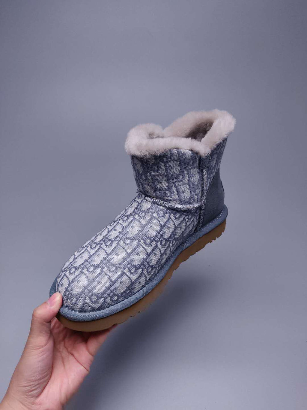 Dior-Inspired Textured Snow Boot — Grey | New Arrival | In Stock