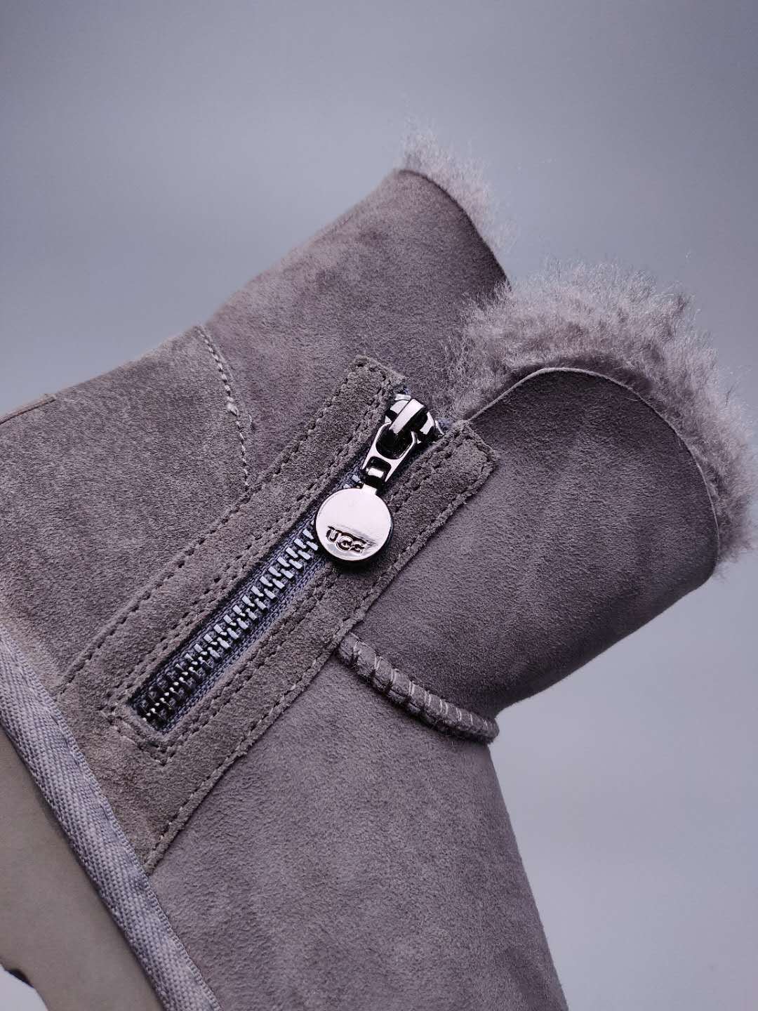 Grey Side Zip Ankle Boots — New Arrival | In Stock
