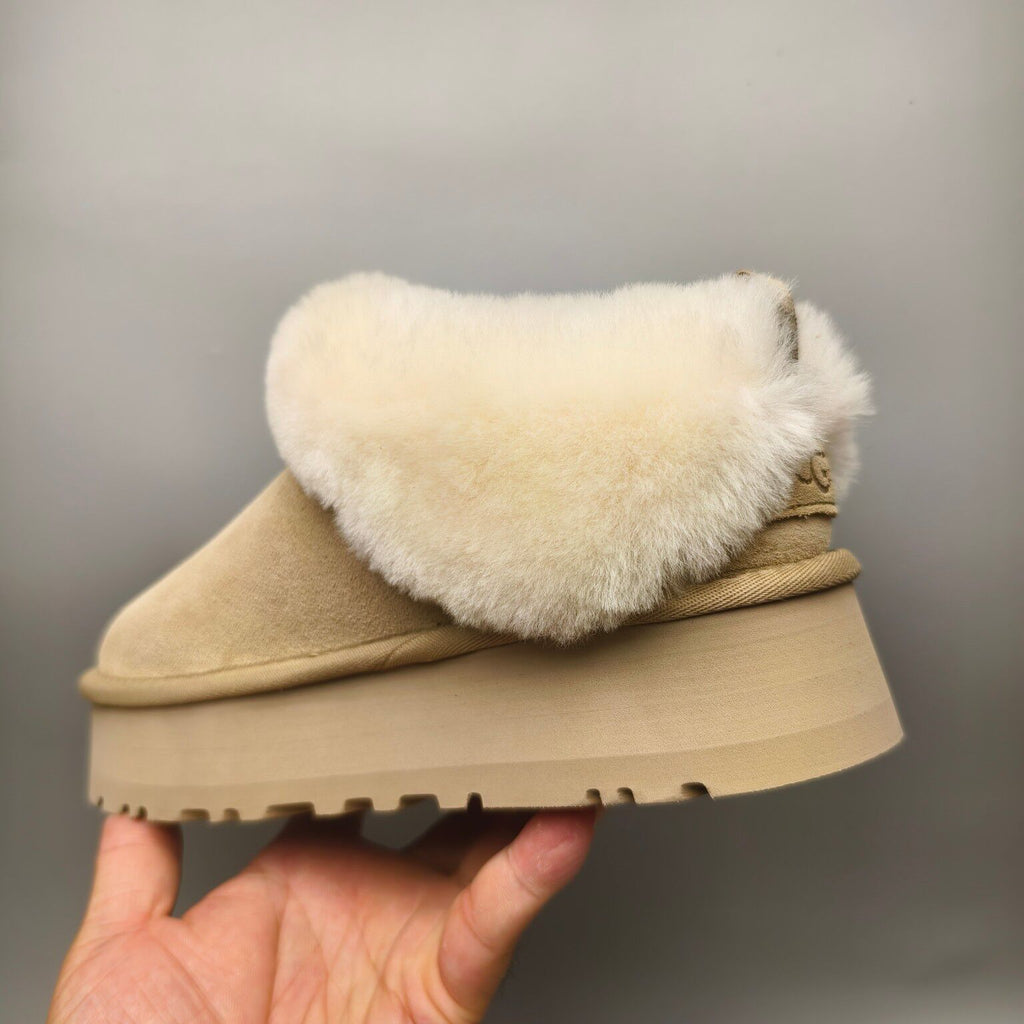 Sand Chunky Sole Suede Slip-On Loafers — New Arrival | In Stock