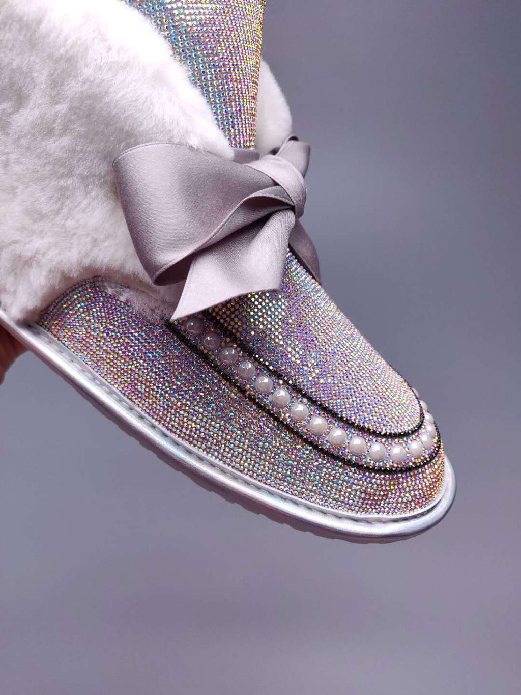 Daisy Crystal Ribbon Snow Boot — Iridescent | New Arrival | In Stock
