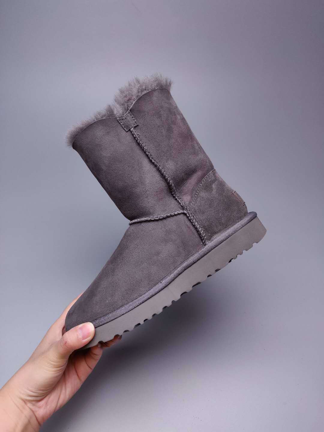 Grey Side Zip Mid-Calf Boots — New Arrival | In Stock