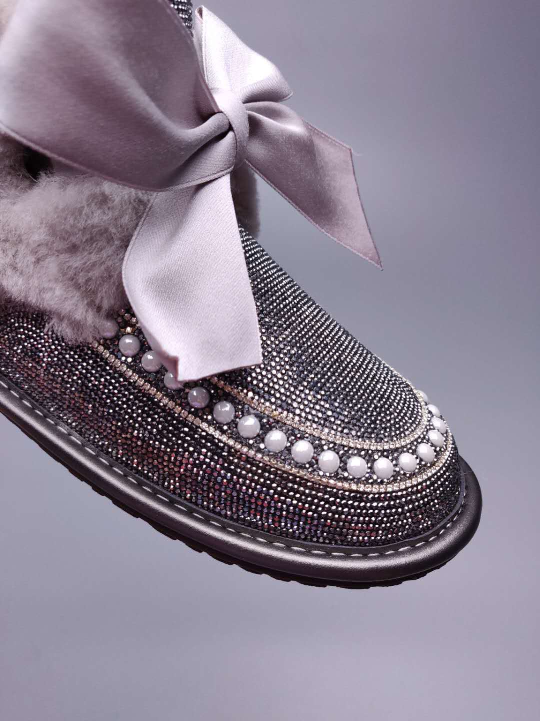 Daisy Crystal Ribbon Snow Boot — Mineral Grey | New Arrival | In Stock