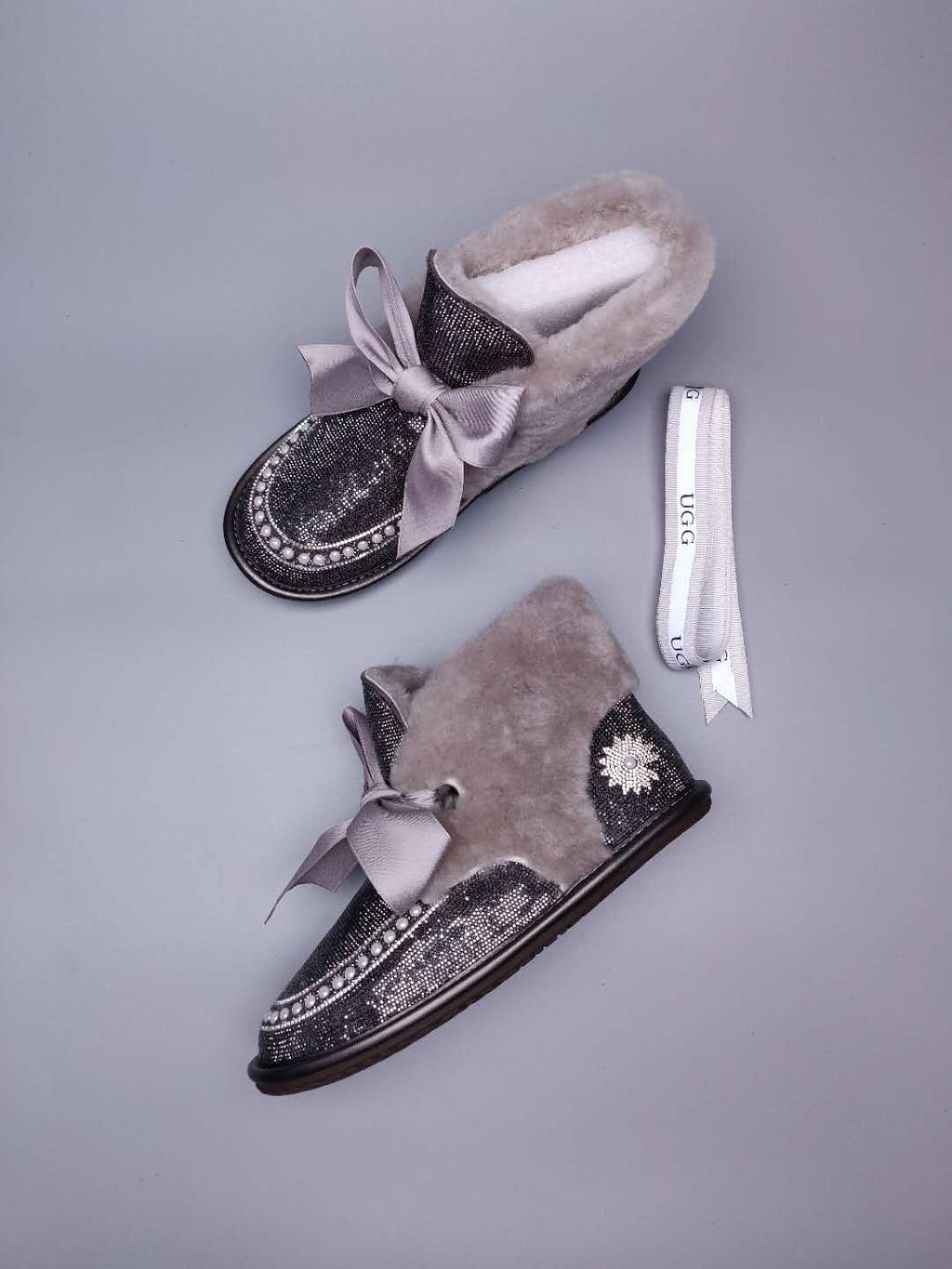 Daisy Crystal Ribbon Snow Boot — Mineral Grey | New Arrival | In Stock