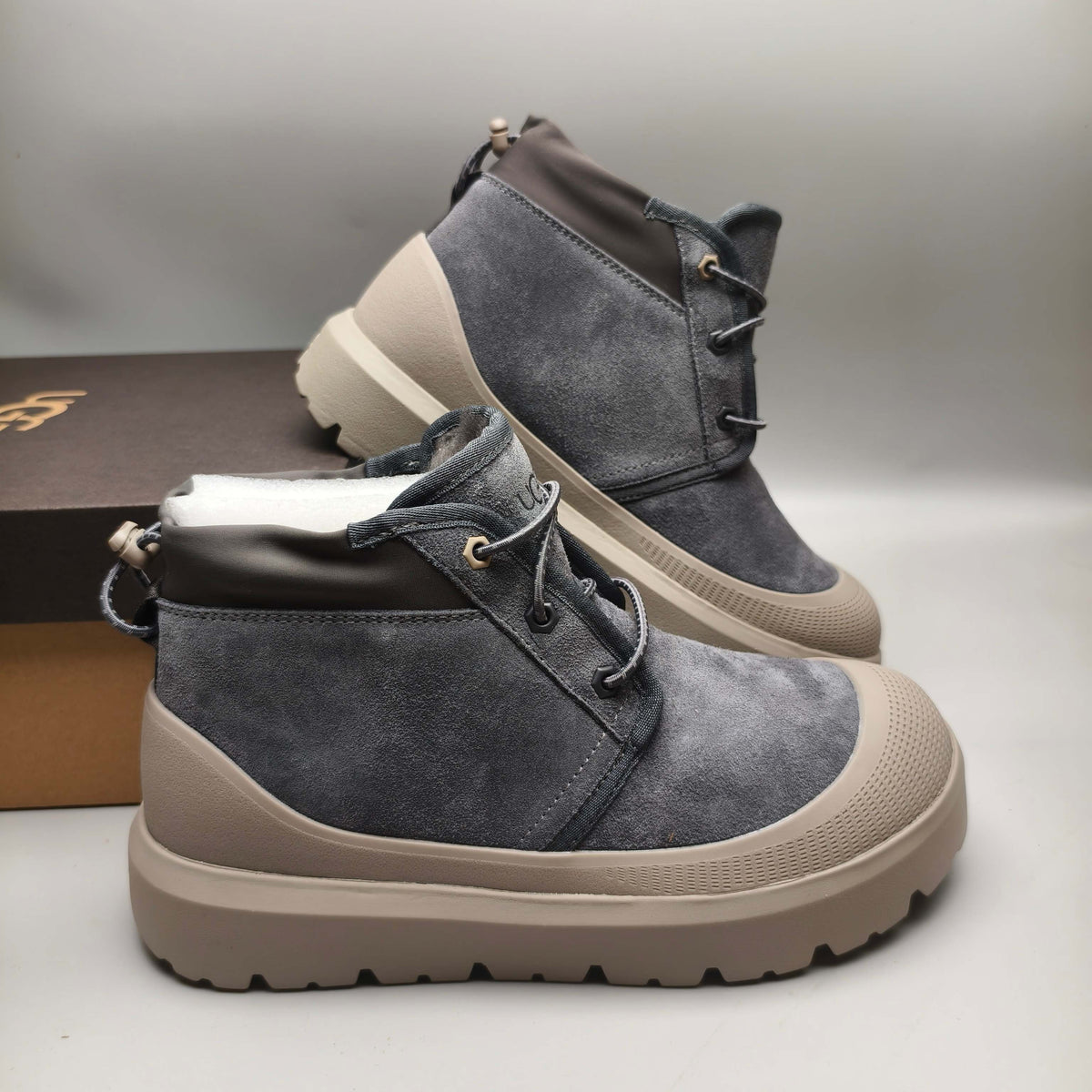 Light Grey High-Top Trendy Casual Sneakers — New Arrival | In Stock