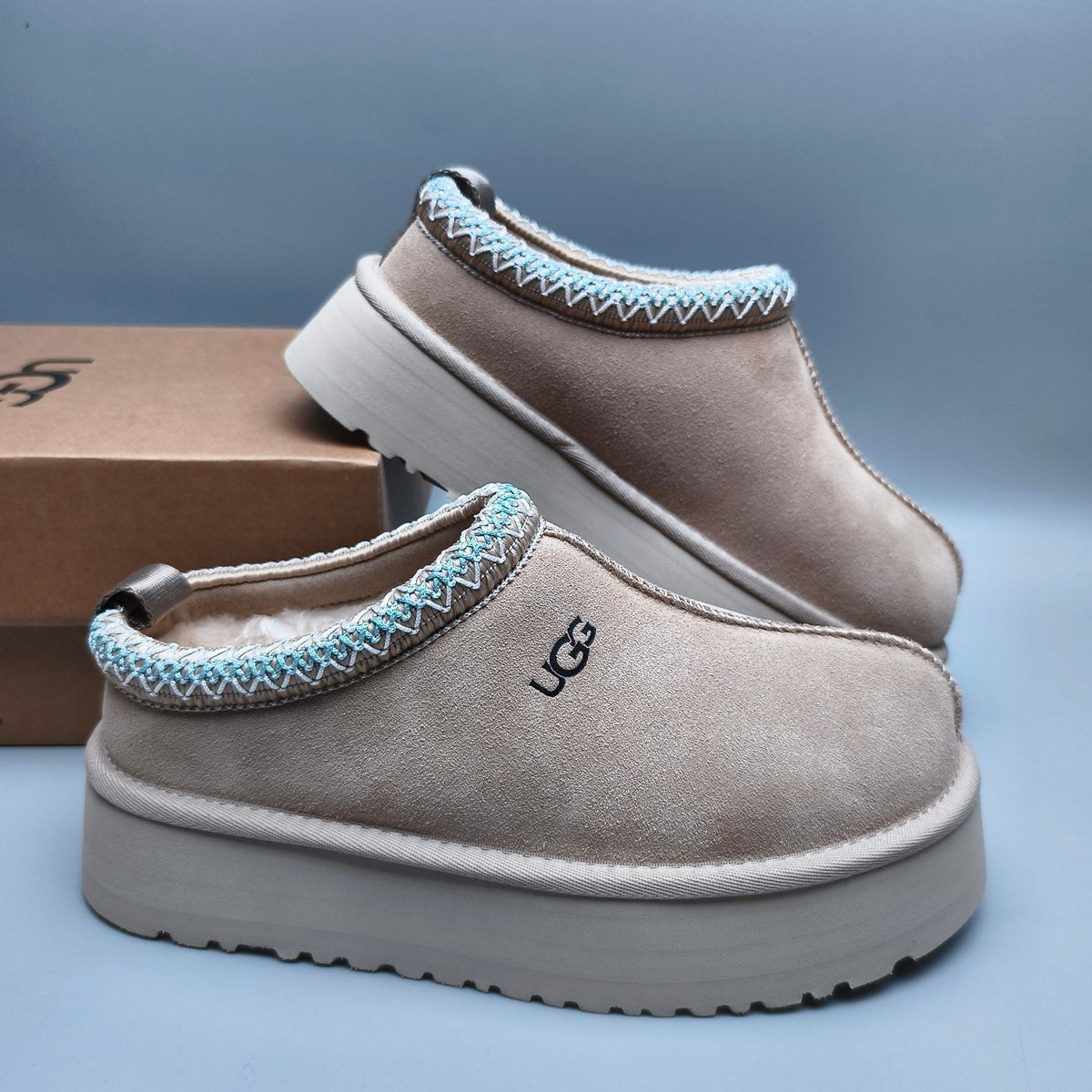 Beige Ethnic Style Chunky Sole Casual Sneakers — New Arrival | In Stock
