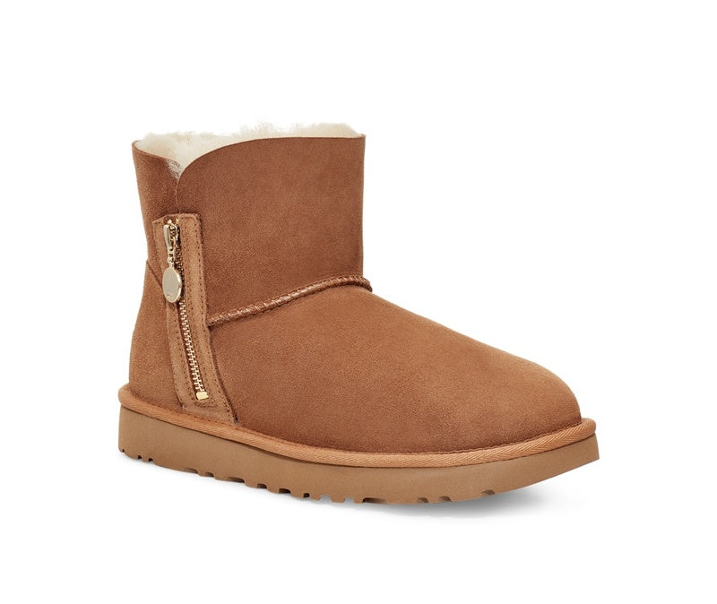 Chestnut Side Zip Ankle Boots — New Arrival | In Stock