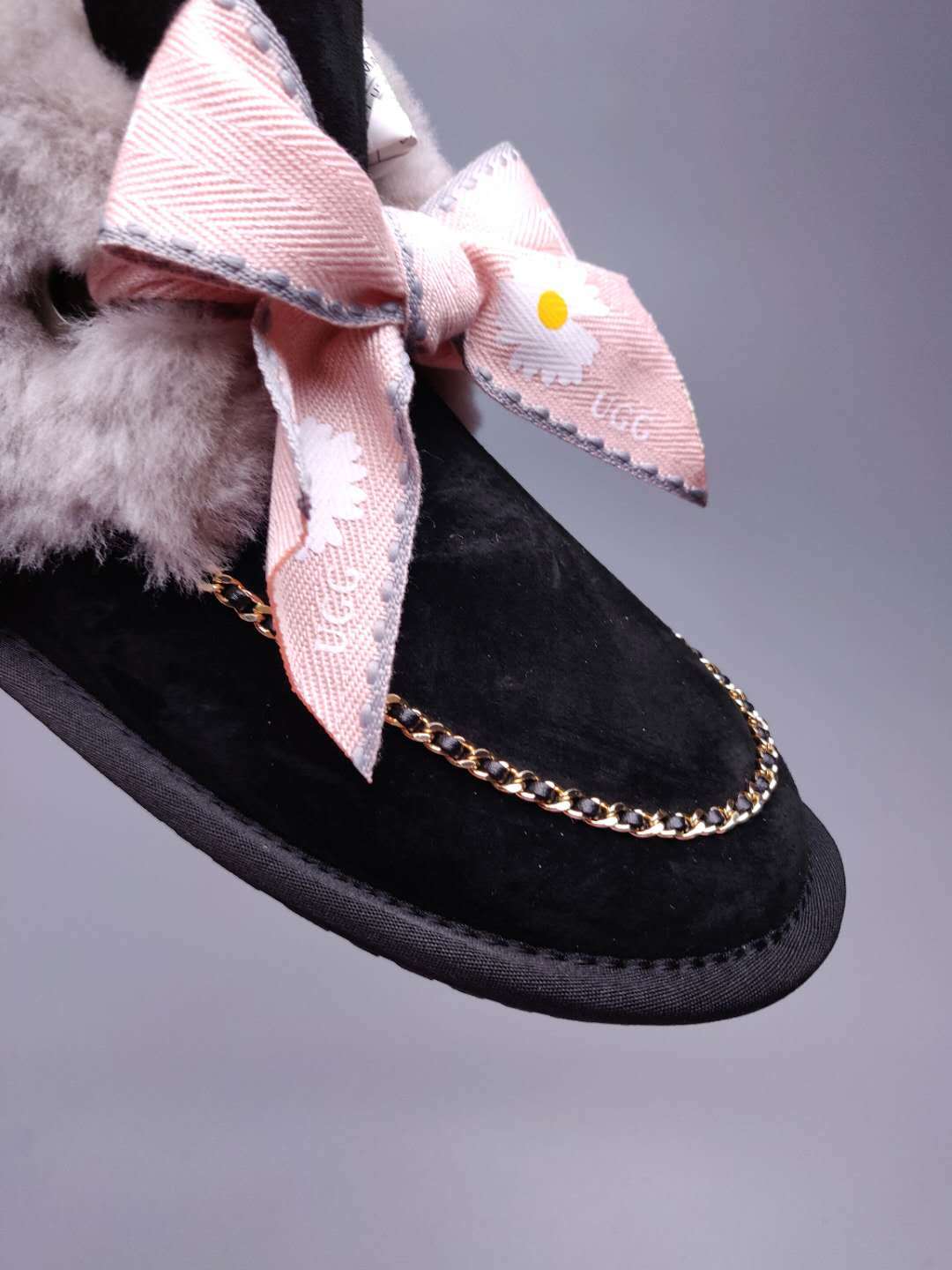 Daisy Chain Ribbon Snow Boot — Black | New Arrival | In Stock