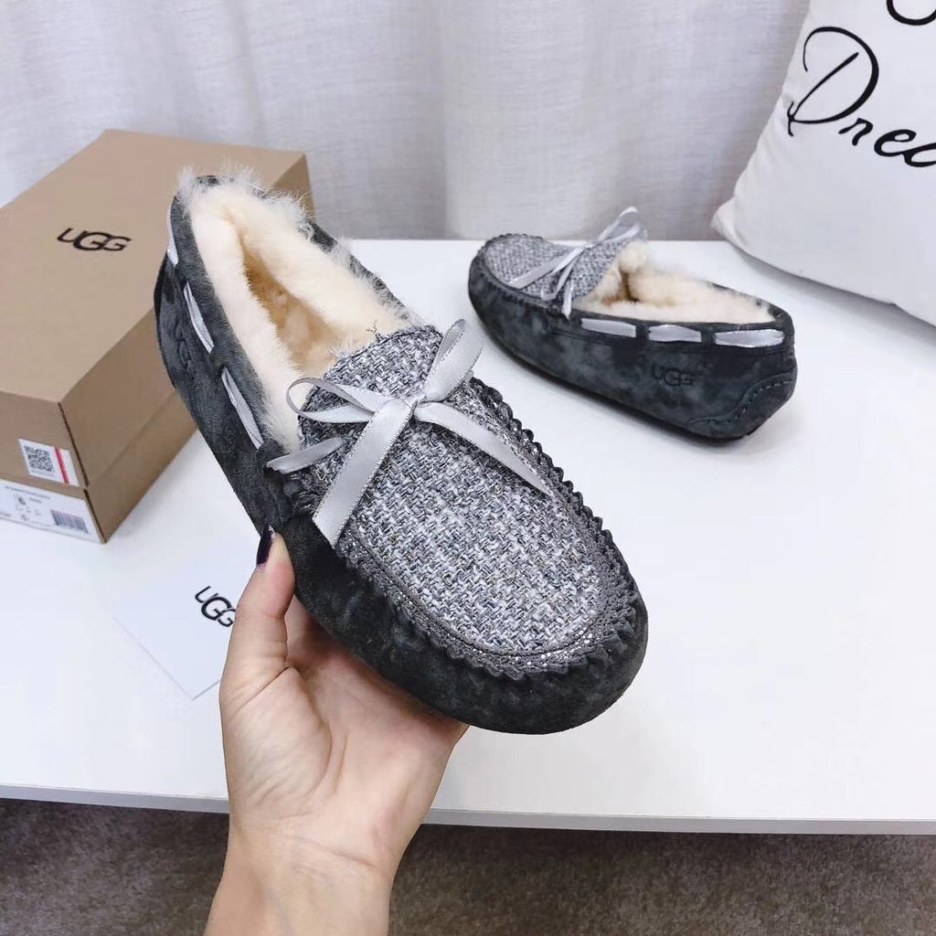 Grey Chanel-Style Driving Loafers — Sophisticated & Chic | New Arrival | In Stock