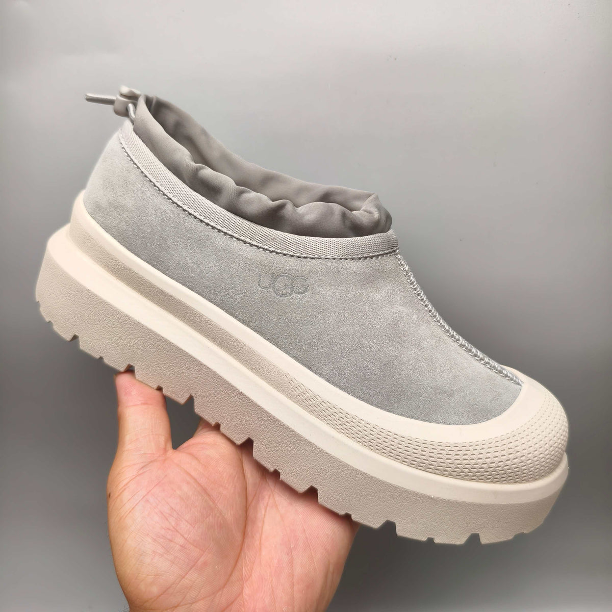 Light Grey Slip-On Trendy Casual Sneakers — New Arrival | In Stock