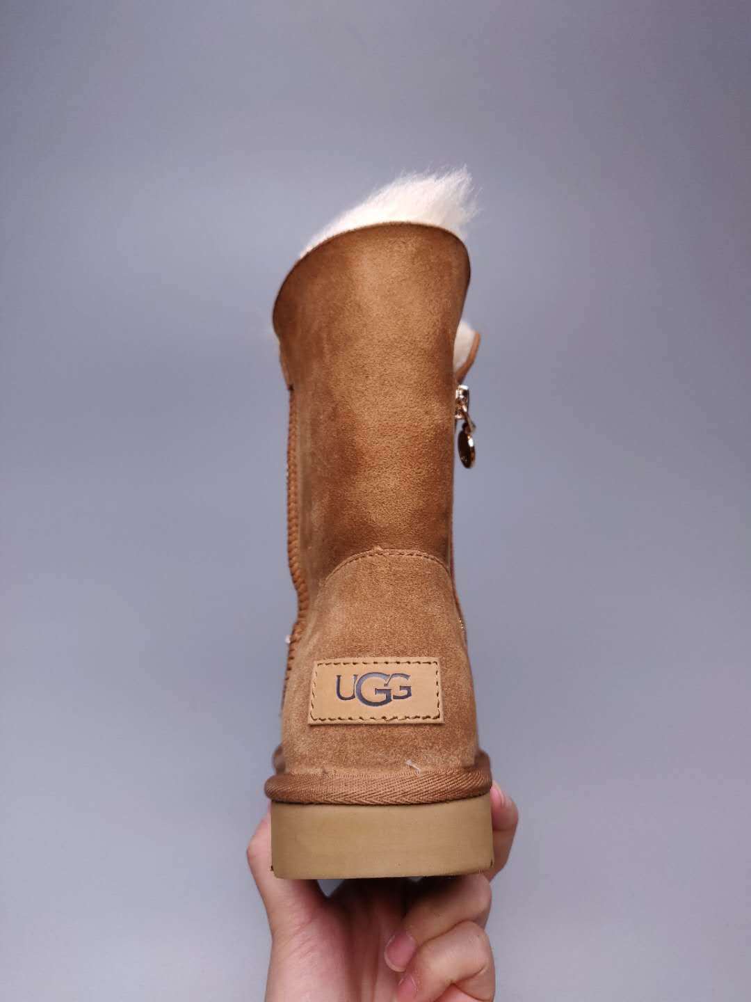 Chestnut Side Zip Mid-Calf Boots — New Arrival | In Stock