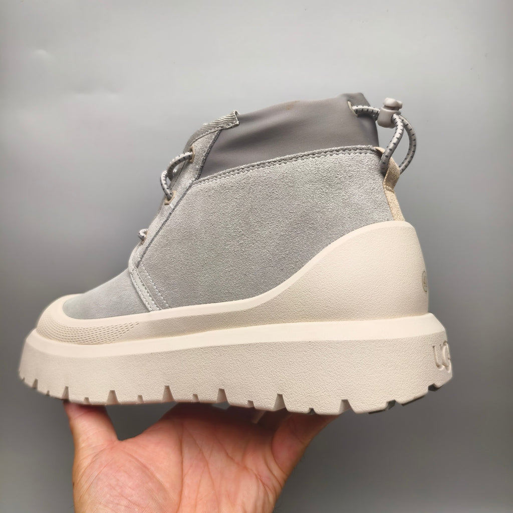 Light Grey High-Top Trendy Casual Sneakers — New Arrival | In Stock