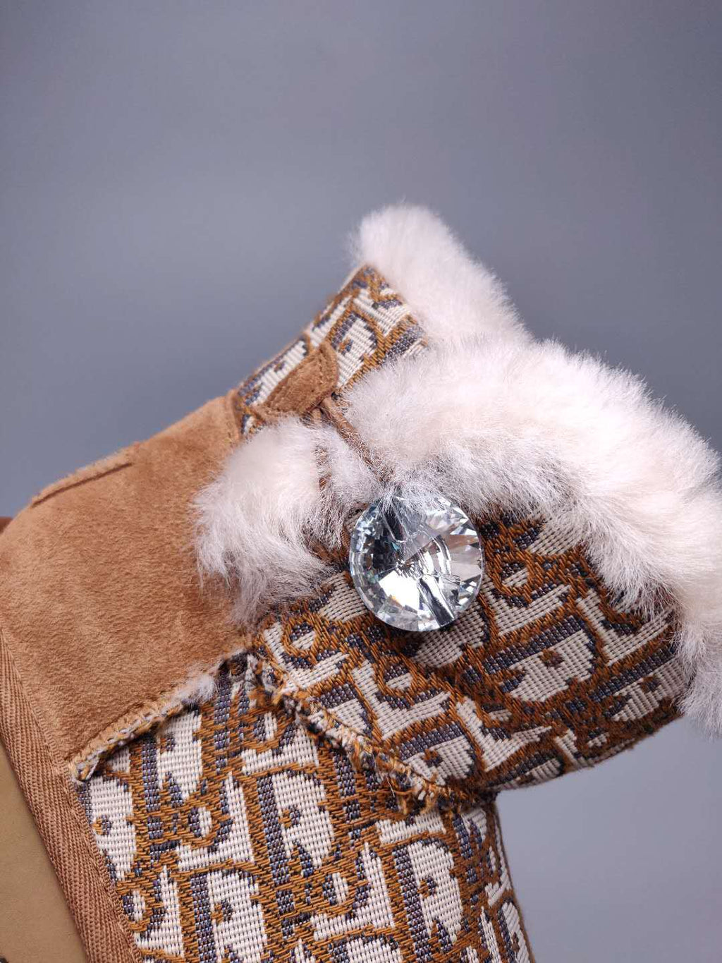 Dior-Inspired Textured Snow Boot — Chestnut | New Arrival | In Stock