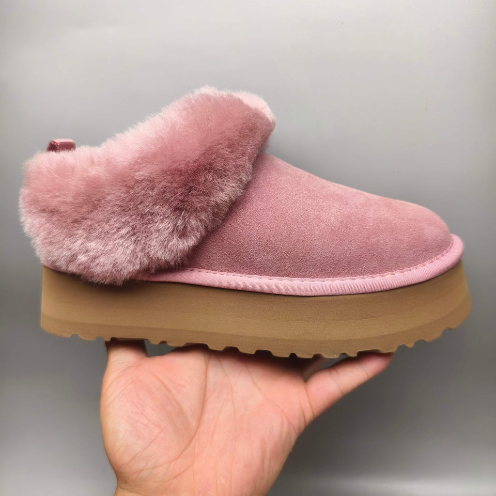 Pink Chunky Sole Suede Slip-On Loafers — New Arrival | In Stock