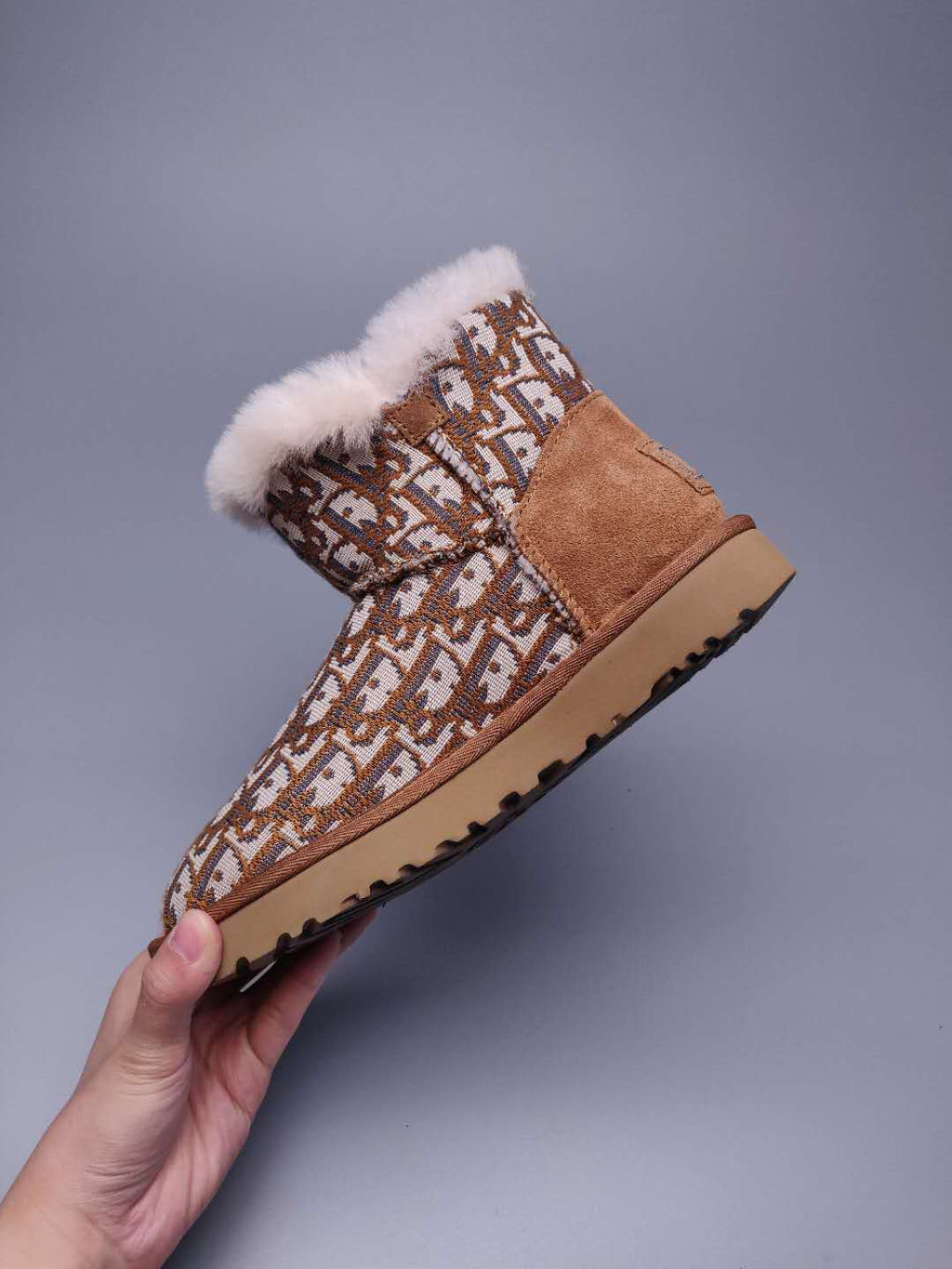 Dior-Inspired Textured Snow Boot — Chestnut | New Arrival | In Stock