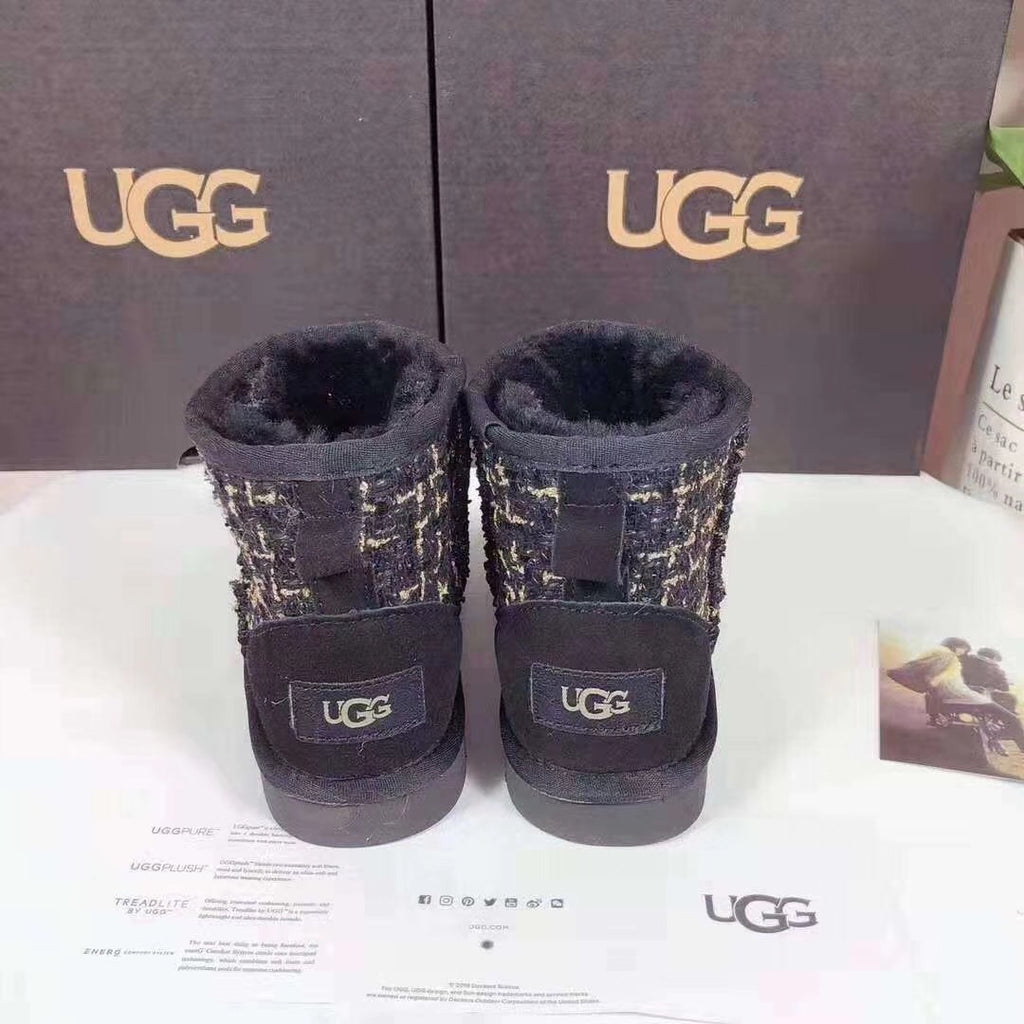 Kids Chanel-Style Snow Boots — Chic Black | New Arrival | In Stock