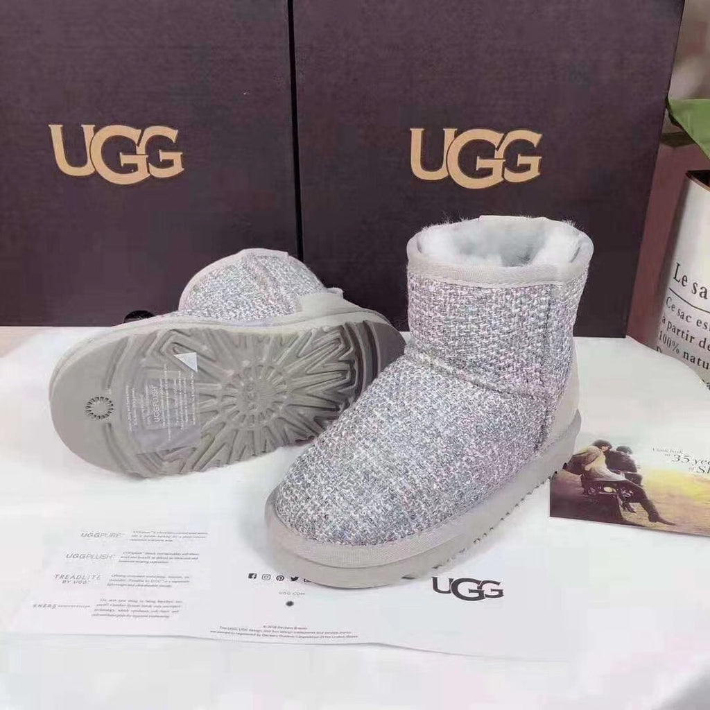 Kids Chanel-Style Snow Boots — Chic Grey | New Arrival | In Stock