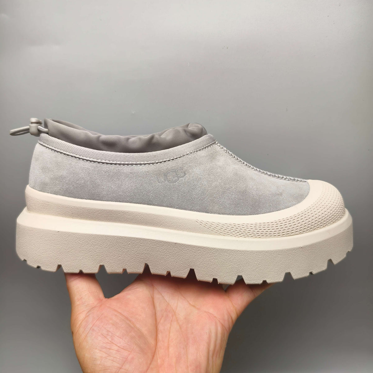 Light Grey Slip-On Trendy Casual Sneakers — New Arrival | In Stock
