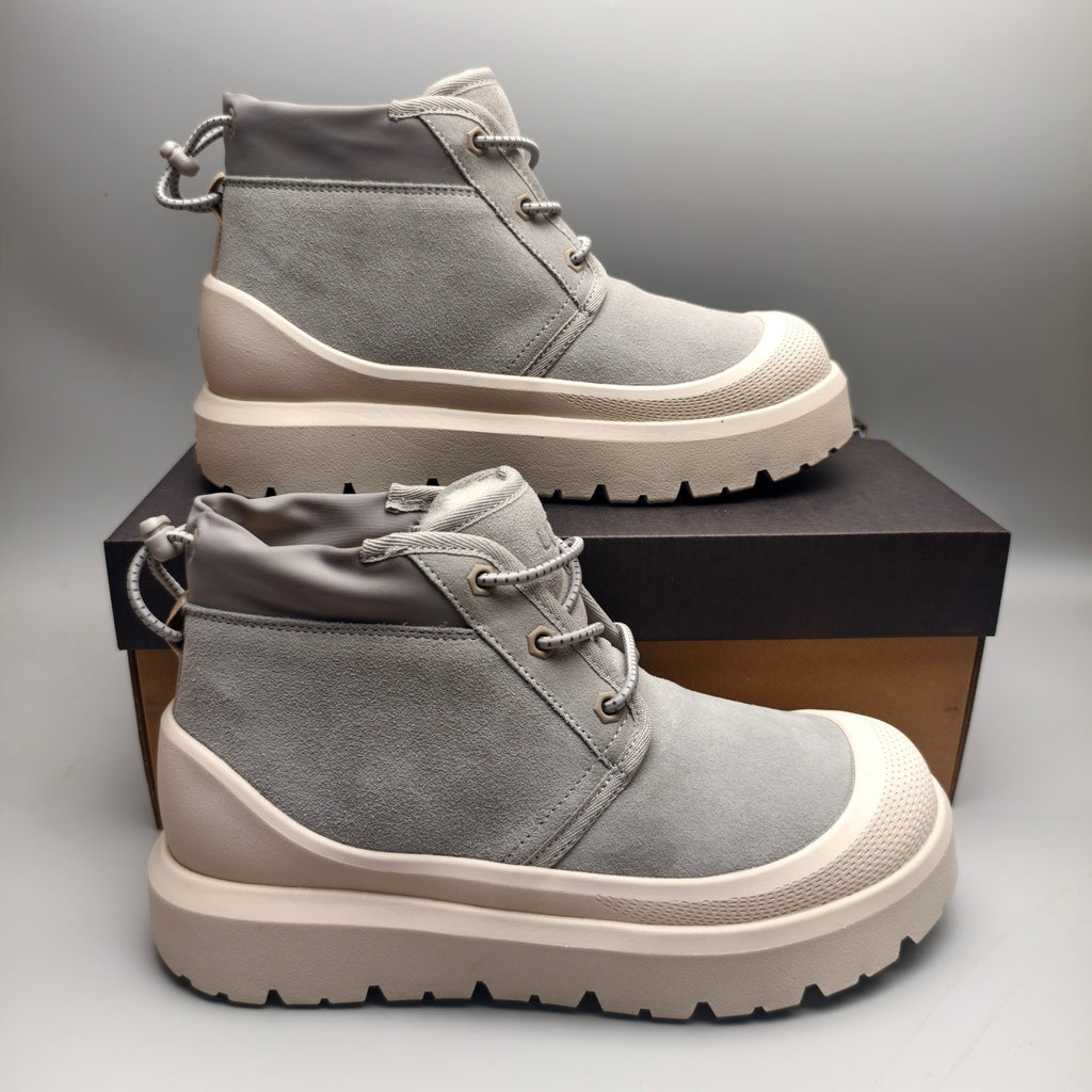 Light Grey High-Top Trendy Casual Sneakers — New Arrival | In Stock
